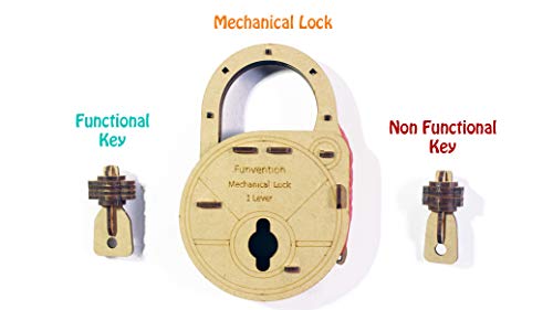 Image of Funvention DIY Mechanical Lock with Key (Pack of 6) - Build Working Lock Yourself - STEM Learning Birthday Return Gifts Party Pack