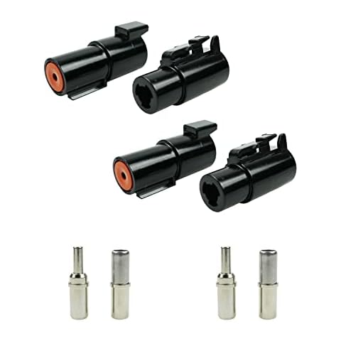 YIGUCS ST6287 1 Pin DTHD Connector 2 Sets IP67 Waterproof Single Terminal Connectors Fits for Heavy-Duty Applications Contact Size 8 Crimp Wire Gauge 8-10AWG 60A Cover