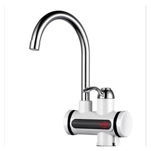 瞬間タンクレス電気温水器蛇口キッチン瞬間加熱水道給湯器 LED 付き(WHITE)