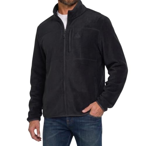 Gerry Mens Fleece Jacket – Zip Up Sweater, Lightweight Athletic Sweater, Warm Soft Polar Full Zipper Jacket, Mock Neck Black