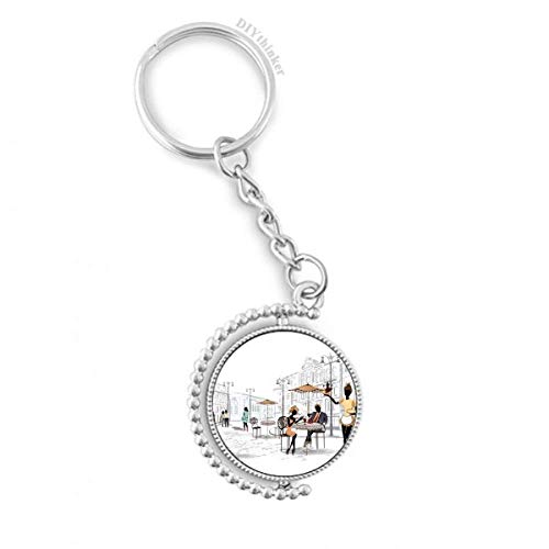 Llavero giratorio de Francia con anillo de metal recuerdo de vacaciones