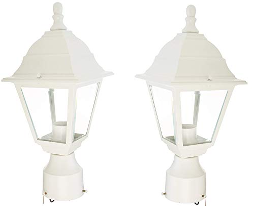 One-Day Sale: Up to 70% Off Nuvo Post Lantern with Clear Glass (White - 2 Pack)