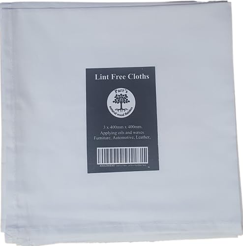 Lint Free Cloths- Pack of 3 x 400mm x 400mm- Apply Oils Waxes Dyes Polish