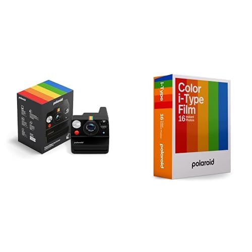 Polaroid - Now+ Gen3 - Fotocamera instantánea con conexión Bluetooth + Color Film (16 películas) - Negro