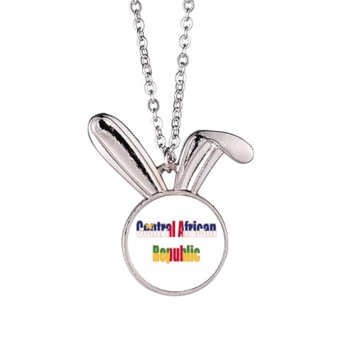 Collier lapin drapeau d'Afrique centrale anti-ternissement pour peau sensible
