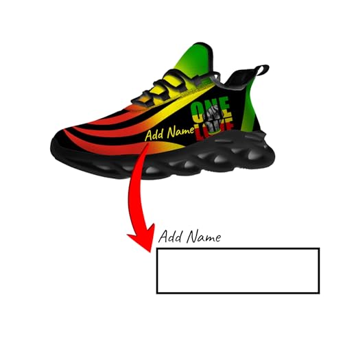 Custom Rasta Sneakers Men Women Running Shoes Add Name Lightweight Walking Tennis Shoes Gifts for Men Women2
