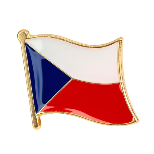 Czech Republic National Flag Enamel Pin Badge Lapel – 1.9cm x 1.6cm – Hard Enamel Czech Flag Design – Patriotic Souvenir for Jacket, Hat, or Backpack