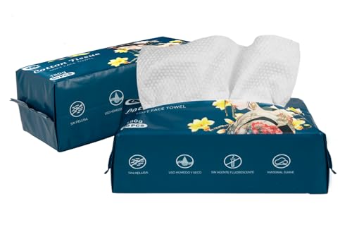 Chely Intemarket toallitas secas desechables para limpieza facial, toalla de algodón desmaquillantes (Pack x2)
