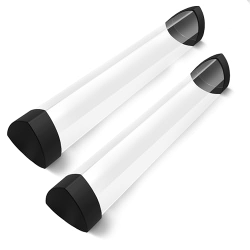 Dual-Cap Prism Playmat Tube 2-Sided Openable TCG Playmat Case Anti-Roll Storage Holder (2-Pack)