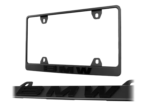 USR UNIQUE STYLE RACIN 3D Raised Letter Stealth Black Powder Coat UV Resistant Rust-Proof Steel License Plate Frame - Compatible with BWM All Series X3 X4 X5 X6 X7 i4 i5 iX Z4 M3