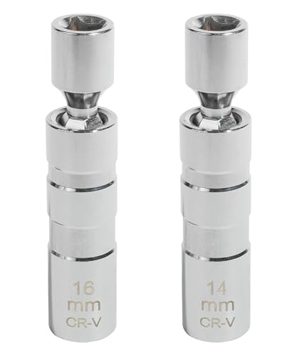 SCUARI Spark Plug Socket,Spark Plug Socket Set,Car Accessories Spark Plug Wrench,14mm&16mm Thin Walled Spark Plug Socket,3/8