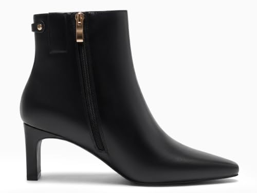 Image of Coutgo Womens Ankle Boots Chunky Heel Closed Toe Booties Side Zipper Winter Dress Shoes