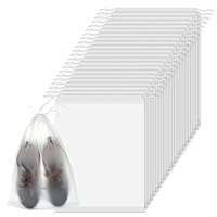100 Pack Plastic Drawstring Bags Large Clear Shoe Bags for Storage Waterproof Dustproof Portable Shoe Storage with Rope for Packing,Men and Women, 15.7 x 11.8 inches