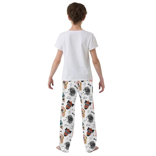 Hand Drawn Dogs Glasses Boys Pants for Kids Jogger Pants with Pockets S-XL3