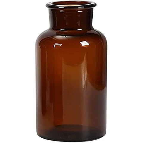 2 PCS Empty Amber Glass Vases 500 ml Bud Vases Apothecary Jars for Home Decor Centerpiece Wedding Bridal Shower Events Party Cover