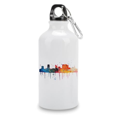 Netherlands The Hague Colorful Ink Skyline Water Bottle 14oz