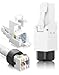 AMPCOM CAT6 RJ45 Connector, Field-Termination Modular Plug - Tool-Free, High-Speed for UTP CAT6 Network Cable (White, 12 Pack)