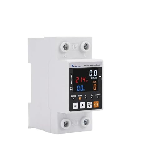 Disjoncteur 63A avec protecteur de sur et sous-tension et compteur KWh intégré pour tableau