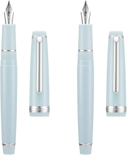 Stylo-plume doré et argenté en résine bleu clair, le cadeau d'écriture parfait