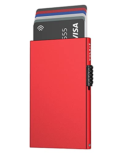 Image of VULKIT Minimalist Credit Card Holder Pop Up Cards RFID Protection Slim Metal Wallet