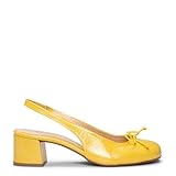 miMaO Zapatos de Piel Horma Ancha Destalonados Amarillo, EU41