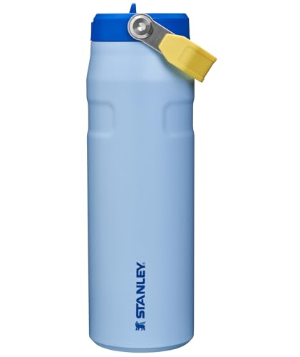 Image of STANLEY IceFlow Flip Straw 2.0 Water Bottle 24 oz | Built-In Straw with Larger Opening | Lightweight and Leak Resistant | Insulated Stainless Steel | BPA-Free | Cornflower Admiral Blue