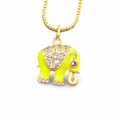 Collier éléphant plaqué or de haute qualité | Bijou esthétique 6 couleurs pour femme