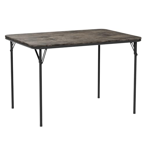 LuxNook Klappbarer Campingtisch, Esstisch Quadratisch, Tragbarer Gartentisch in Schwarz-Weiß, aus Metall und Mitteldichter Faserplatte (MDF) Gefertigt, 109 x 76 x 71 cm