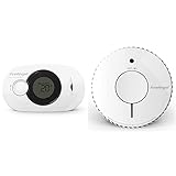 Fireangel FA3322 Digital CO Alarm with 10 Year Sealed For Life Battery & Optical Smoke Alarm with 10 Year Sealed For Life Battery, FA6620-R, White
