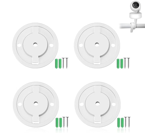 Jfadg Smart Camera Wall Mounting Base, 4-Pack Floating Monitor Mount Shelf with Screws, Compatible with Tapo C200 & TP-Link C210, Universal Baby Monitor Wall Mount Holder, 55mm (White)