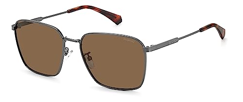 Polaroid Sunglasses Men's Polaroid Male Sunglasses Style PLD 4120/G/S/X Rectangular, Dark Ruthenium/Polarized Bronze, 59mm,17mm