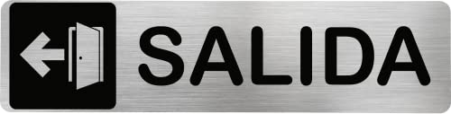 Becral® - Segnale in acciaio inossidabile SALIDA | Placca porta | Segnale informativa | Cartello porta 200 x 50 mm (rif.RD707037)