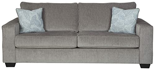 Signature Design by Ashley Altari Modern Queen Sofa Sleeper with 2 Accent Pillows, Light Gray - Image 4