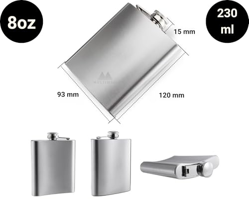Cantil de Bolso Inox Porta Bebida Whisky Vodca 8oz 230Ml