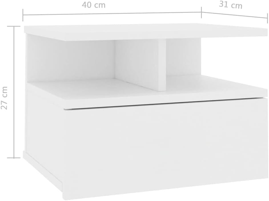 Diagram showing dimensions of the vidaXL Floating Nightstand