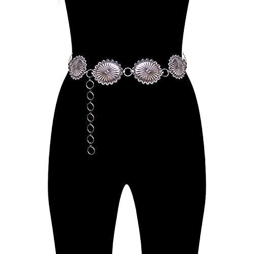 Western Metal Oval Concho Chain Belt No.13