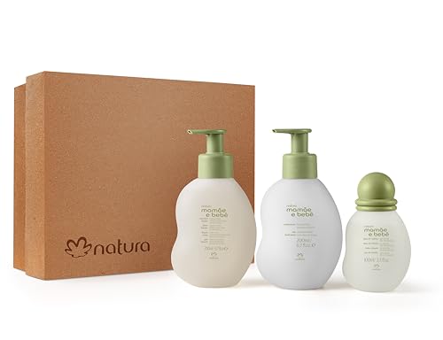 Image of natura – Mom & Baby Triple Care Set – Brazilian, Vegan, Hypoallergenic & Dermatologist Tested – Moisturizer, Cleanser & Cologne – Mom & Baby Bath & Body Essentials