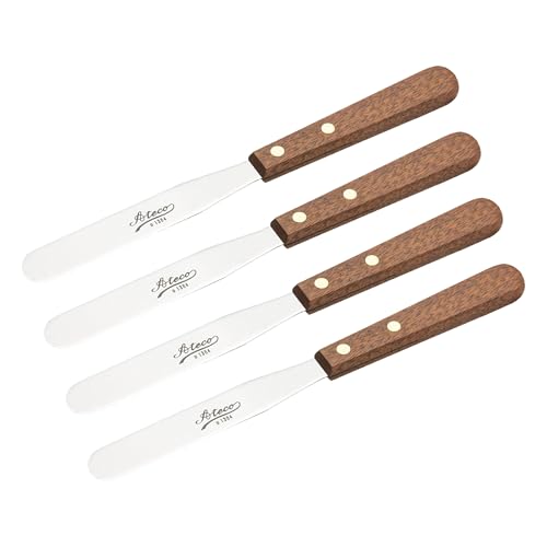 Image of Ateco Straight Spatula, 4.5 Inch, Wood (Pack of 4)