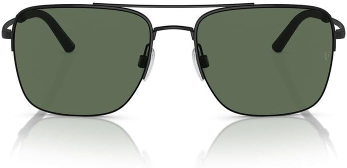 Oliver Peoples 0OV1343S R-2 50629A Matte Black/Green Polarized Square Men's Sunglasses, 56/18/145