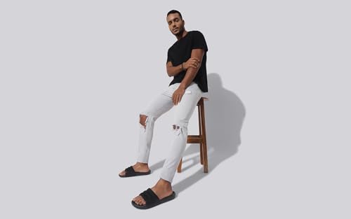 Image of Neeman's Squooshy Slides for Men | Cushioned & Comfortable Flip Flops for Men | Everyday Comfort, Flexible and Breathable | White /Red UK12