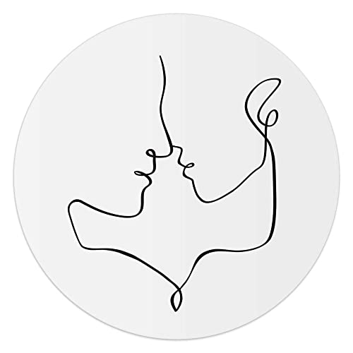 REINDERS Wandbild, Paar, Schlafzimmer, Poster, Wanddeko, Room Decor, Holz, Schwarz-Weiß, Ø 50cm