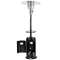 Patio Heater Standing, Outdoor 48000BTU Heater with Adjustable Table and Moving Wheels, 87" Propane Gas Heater for Commercial,Courtyard, Restaurant, Garden (Black+Table)