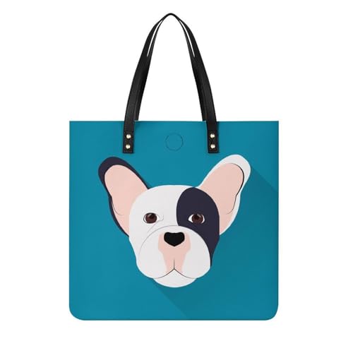Sac cabas bouledogue de dessin animé pour femme le cadeau idéal pour voyageuse 39x39cm
