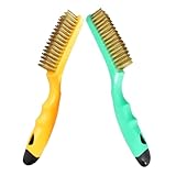 Heavy-Duty Hand Wire Brush 2-Pack, Industrial Carbon Steel Wire Brushes for Rust Removal, Weld Cleaning & Metal Surface Preparation