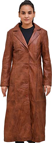 Isaac & David Chicago Long body Leather Coat for Women - Lambskin Black Full body Trench Coat - Leather Car Coat2