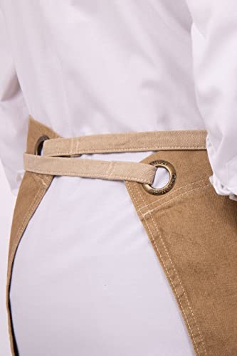 Chef Works Unisex Austin Half Bistro Apron, Natural, One Size - Thumbnail 3