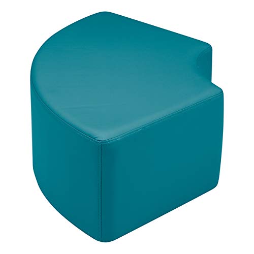 Image of Sprogs 12 inch H Structured Quarter Round Stool -Flexible Modular Collaborative Soft Seating for Office, Home, Lounge and School Classrooms with Durable Frame & Set of 2 inch Casters Add-on -Teal