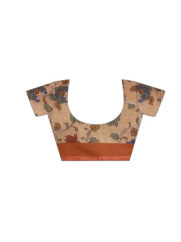 Image of Satrani Women's Linen Printed Saree with Unstitched Blouse Piece
