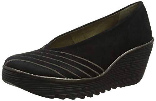 Fly London Yaku063fly, Zapatos de tacón para Mujer, Negro (Black/Bronze 006), 37 EU