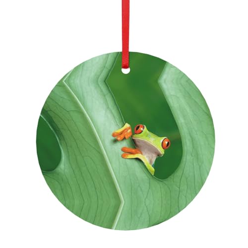 Decorazione in metallo con ciondolo a forma di rana con stampa a forma di rana, in alluminio, per Natale, decorazione per la casa e il negozio